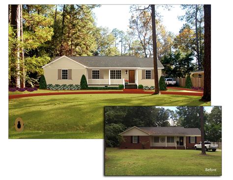 It can be used for stippling and applying sand paints. 1950's Ranch Redo with painted brick, before and after | Ranch remodel, Exterior house colors