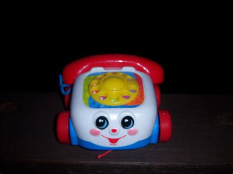 Fisher Price Mattel 2000 Pull Along Phone Telephone Toy Classic Vtg
