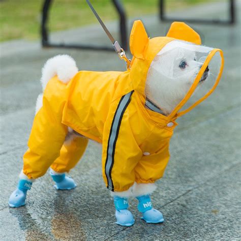 Capa de chuva para cachorro Capa De Chuva À Prova De Vento Para