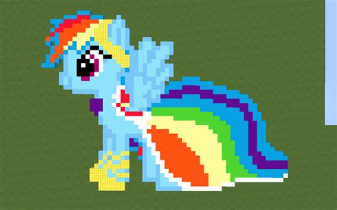 Rainbow Dash In Her Gala Dress Minecraft Pixel Art By Theburningfox On
