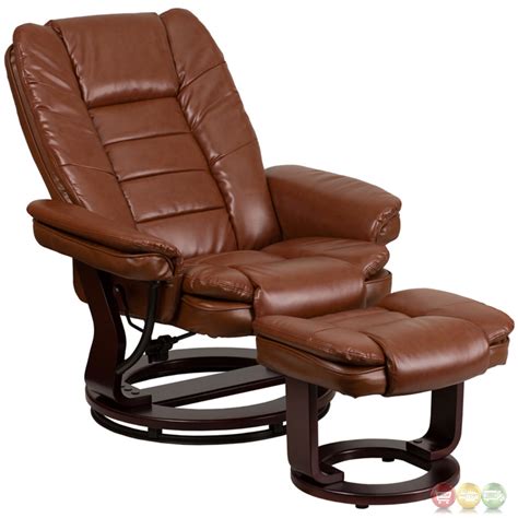Placing a matching set together can really enliven a corner, or separate your vintage chair and ottoman, using the chair alone and the ottoman (maybe topped with a tray) for serving drinks. Brown Vintage Leather Recliner & Ottoman W/ Swiveling ...