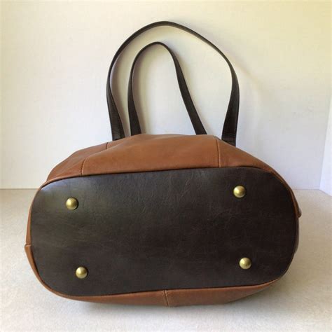 Tignanello Large Genuine Leather Shoulder Bag In Brown Etsy
