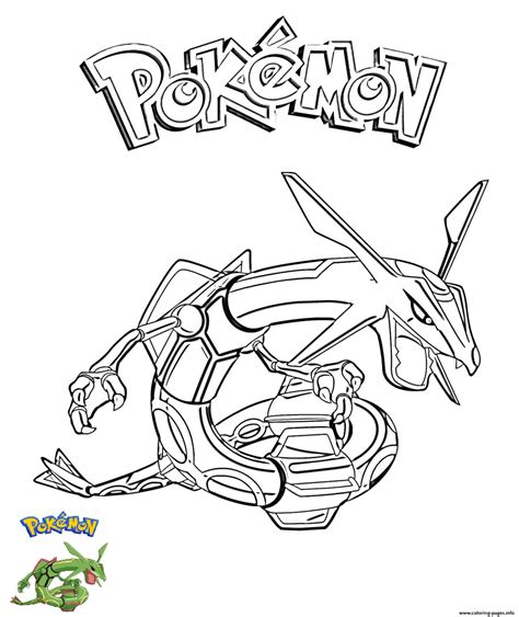 Pokemon Rayquaza Coloring Page Anime Coloring Pages