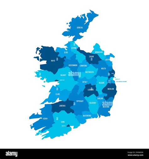 Ireland Political Map Of Administrative Divisions Counties And Cities