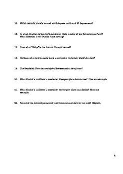 Have you ever watched a pot of soup simmering on the stove? Plate Tectonics Worksheet with Questions | Plate tectonics, This or that questions, Worksheets