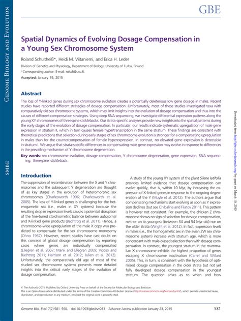 Pdf Spatial Dynamics Of Evolving Dosage Compensation In A Young Sex