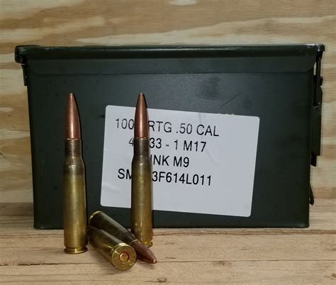 Federal 50 Bmg Ammunition Xm33 660 Grain Full Metal Jacket Ammo Can Of
