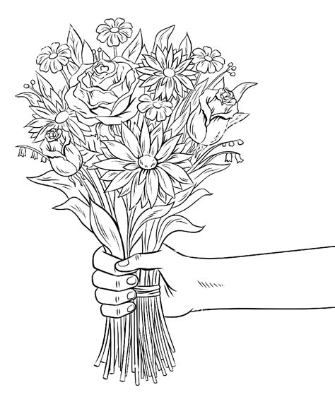 Flower Bouquet Coloring Pages