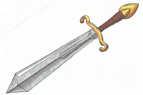 How To Draw A Sword Step By Step