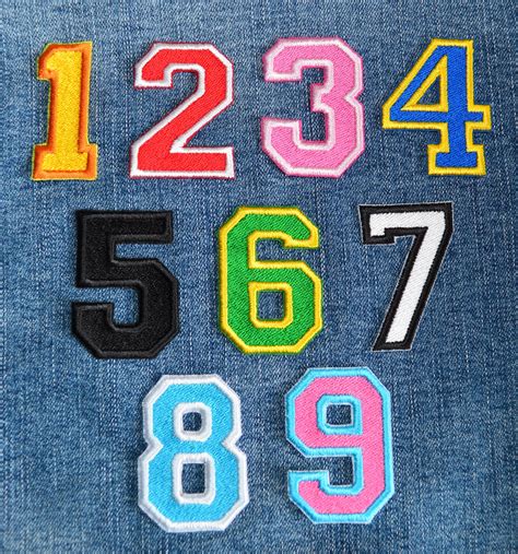 Embroidered Number Patch Iron On Number Patch Personalized Etsy