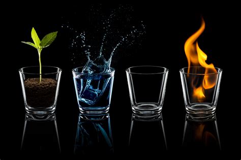 Fire, earth, air, and water. The Elements - Fire, Earth, Air and Water