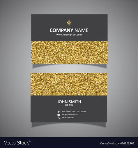 Glitter gloss business cards with a silk lamination and glittery raised spot uv effect are cards for the connoisseur. Gold glitter business card design Royalty Free Vector Image