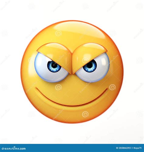 Evil Emoji Isolated On White Background Mean Emoticon 3d Rendering