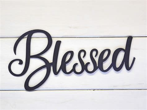 Blessed Sign Rustic Word Art Sign Metal Words Metal Wall Signs Farmhouse Decor