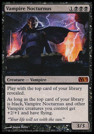 In magic the gathering, vampire cards are known to be a fun and aggressive tribal deck to play. Vampire Nocturnus - Creature - Cards - MTG Salvation