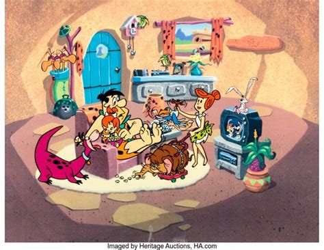 The Flintstones Home Gadgets Publicity Cel Setup Hanna Barbera C