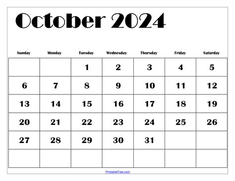 October 2024 Calendar Printable Pdf Free Templates With Holidays