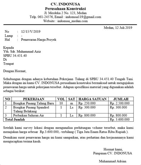 Detail Contoh Surat Penawaran Sewa Gedung Kantor Koleksi Nomer