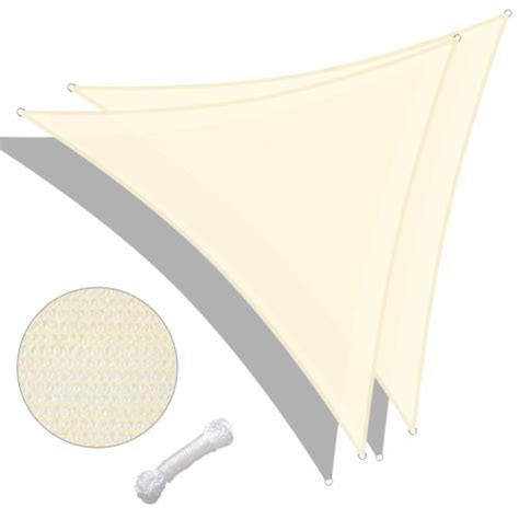 2 Pack 20 Ft 97 Uv Block Triangle Sun Shade Sail Canopy Cover Net