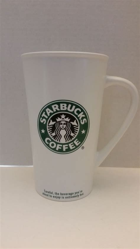 Starbucks tall Coffee MUG 2007 20 oz white Black and green Mermaid Logo