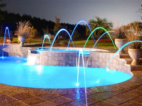 See pictures of deck jet water features on swimming pools. Deck Jets For Your Pool or Spa?