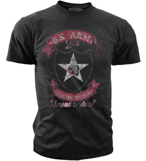Mens Army T Shirt Us Army 2nd Infantry Division