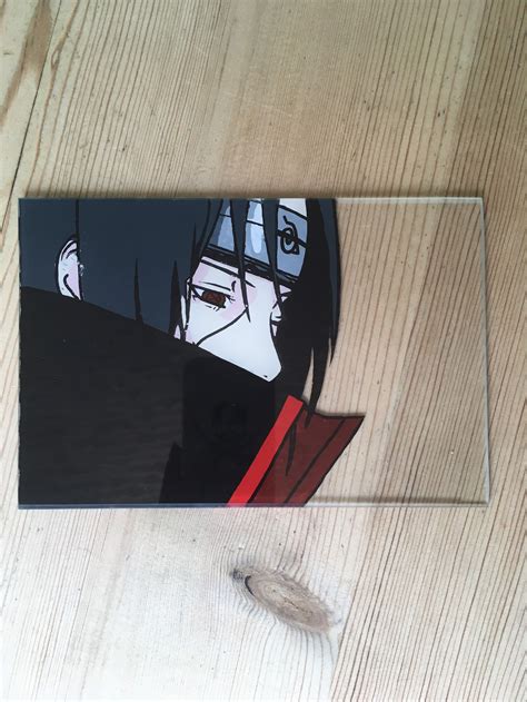 Itachi Glass Painting A6 Etsy