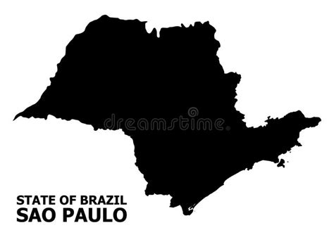 Vector Flat Map Of Sao Paulo State With Caption Stock Vector