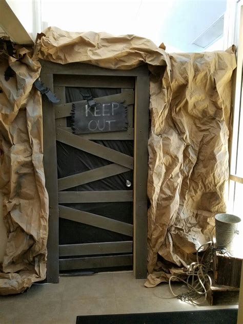 Cave Mine Entrance For 2016 Halloween Door Decorating Contest At The