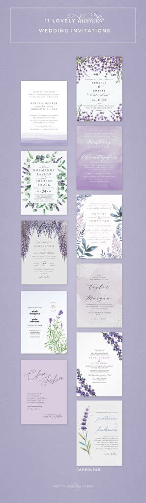 11 Lovely Lavender Wedding Invitations Pretty Wedding Paper