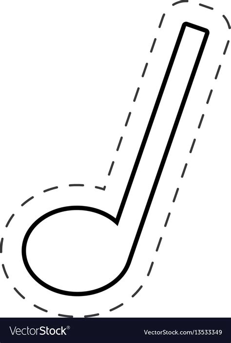 Quaver Music Note Cut Line Royalty Free Vector Image