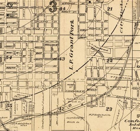 Map Of Atlanta Old Map Restored Archival Fine Print Of Atlanta Map