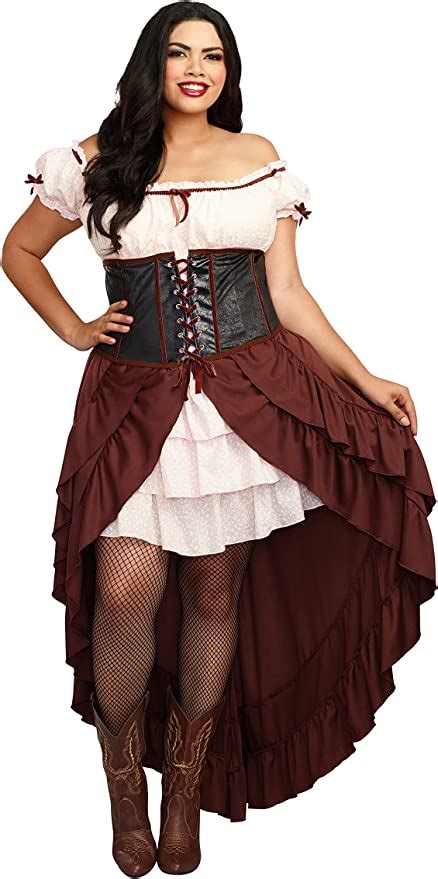 Dreamgirl Womens Plus Size Saloon Girl Costume Adult