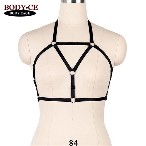 body cage sexy body harness belt black elastic bondage lingerie strappy tops cage bra punk goth
