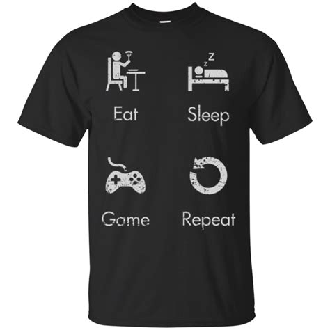 Eat Sleep Game Repeat Funny Gamer T Shirt Gamer T Shirt Mens Tops Mens Tshirts