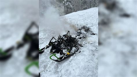 Update I Saw Flames Snowmobile Catches Fire On Trail Tjnews