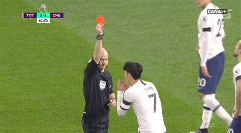 Heung min son will now be available for tottenham hotspurs' next matches after his red card against everton's andre gomes was overturned. Heung Min Son Red Card: Tottenham superstar picks red card for violent conduct against Chelsea ...