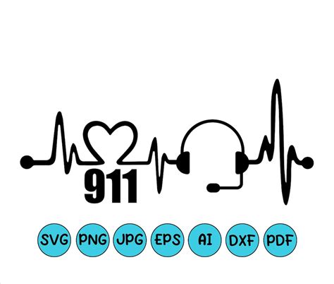 Dispatcher Svg 911 Svg Heartbeat Svg Headset Svg Cut File Etsy