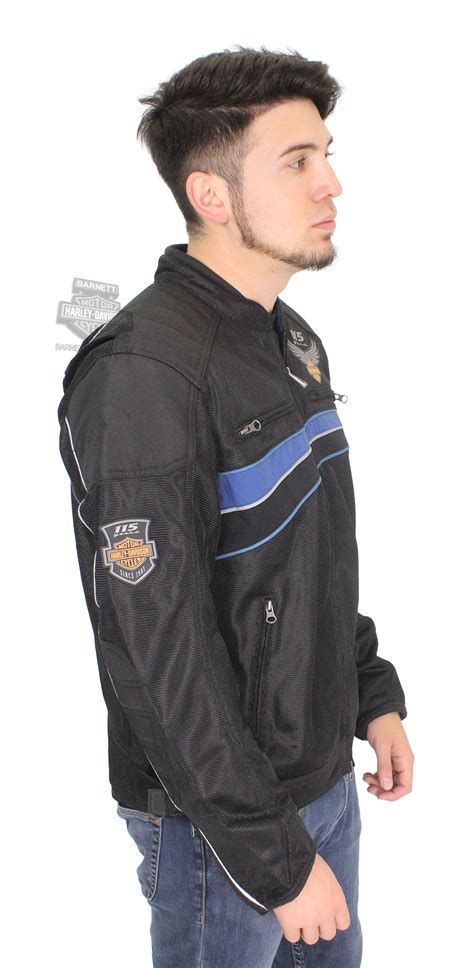 Dirty patches and printed graphics. Harley-Davidson® Mens 115th Anniversary Mesh Riding Black ...
