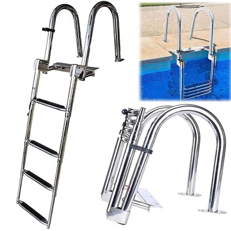 Buy Swim Ladder Boat Pool Ladder Telescopic 4 Step Ladder For Poolboat