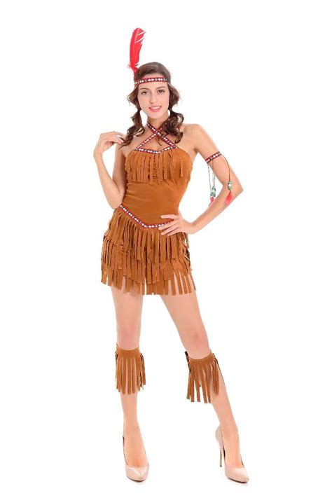 Sexy Fringed Native Indians Princess Of Savage Forests Hunter Fancy Dress Carnival Halloween