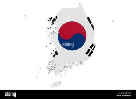 South Korean Flag Map Stock Photo - Alamy
