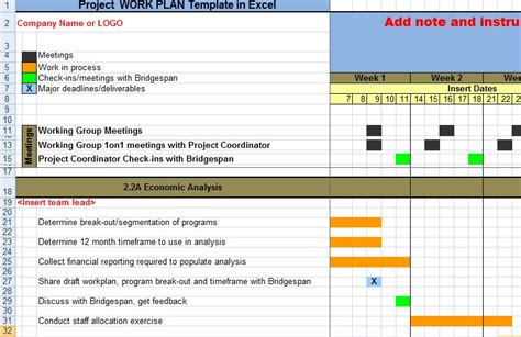 Project Work Plan Template In Excel Xls Microsoft Excel