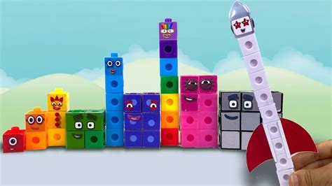 diy numberblocks 1 to 10 with rocketship ten using snapcubes keith s toy box youtube