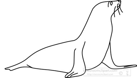 Animals Black And White Outline Clipart Seal31402aoutline