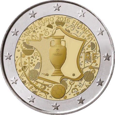 2 Euro Commémorative 2016 France Championnat Deurope Uefa En France