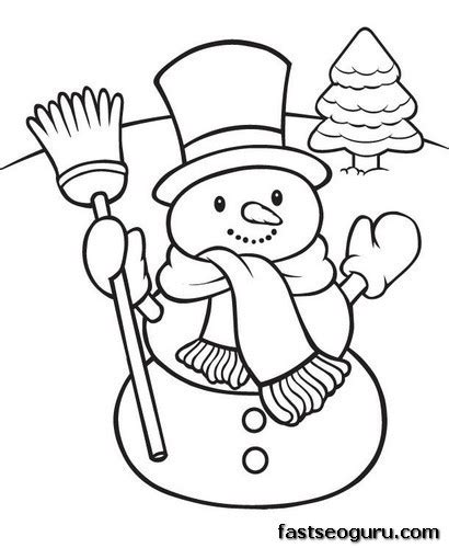 Have fun coloring a snowman with a carrot nose and a muffler, a snowman holding an anerican flag, mrs all dressed up and made of snow! Christmas Snowman Coloring Pages - GetColoringPages.com