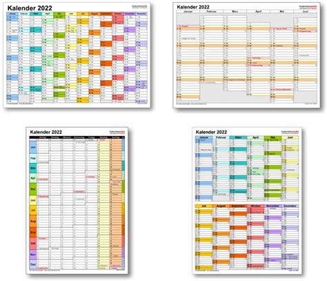 Ideal für kleine & mittlere projekte. Kalender 2022 mit Excel/PDF/Word-Vorlagen, Feiertagen ...