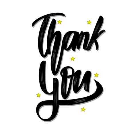 Black Text Thank You Hand Lettering Thank You Text Lettering Png