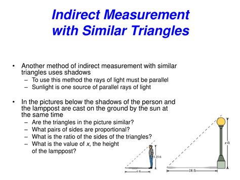 Ppt Indirect Measurement With Similar Triangles Powerpoint